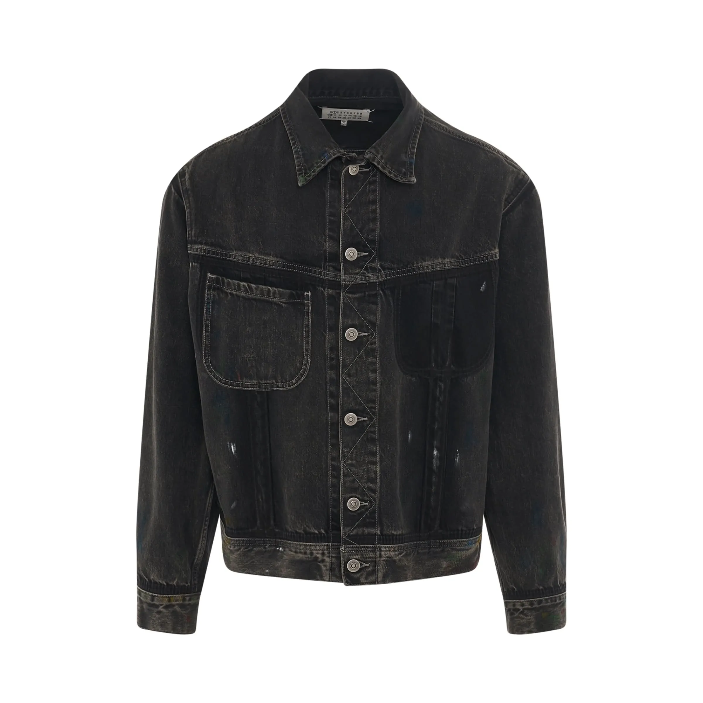 1 Pocket Denim Jacket in Washed Black