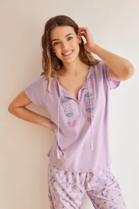 100% Cotton Capri diamond pyjamas