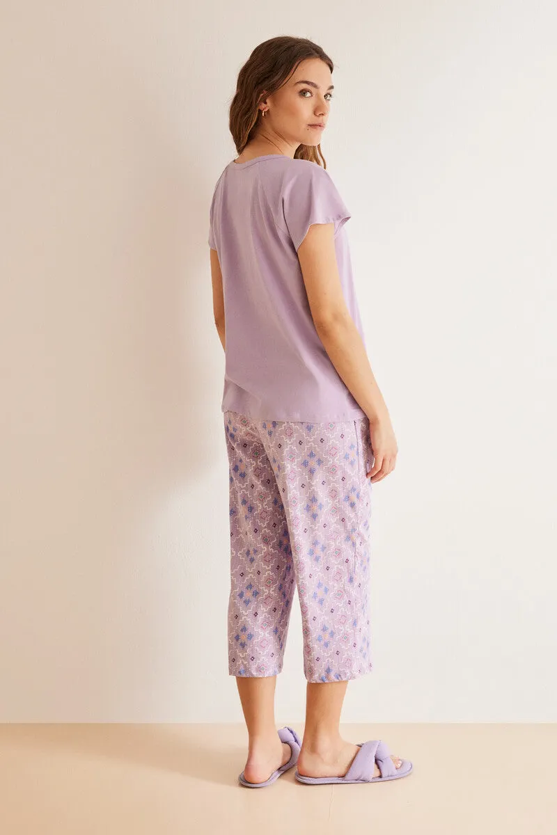 100% Cotton Capri diamond pyjamas