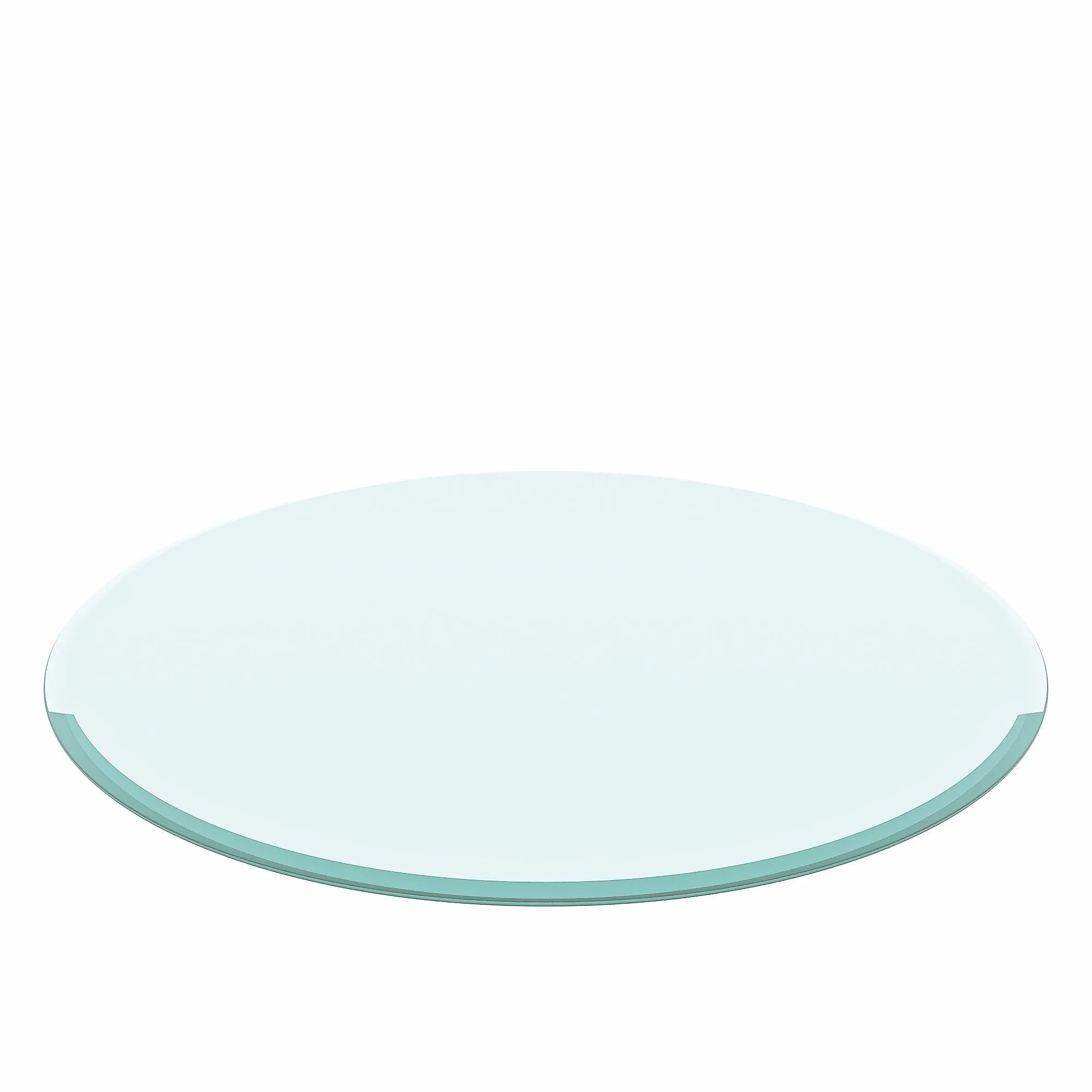 28" Round Tempered Glass Table Top Clear Glass Thick Beveled Polished Edge