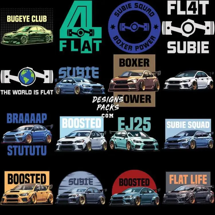 75 Cars Subaru Automobile Designs Bundle PNG