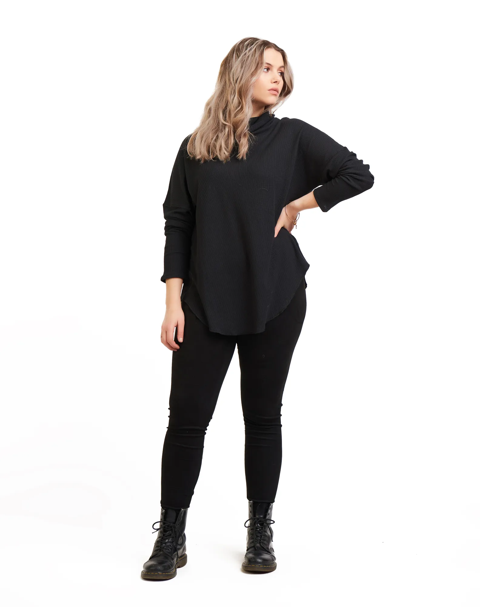 Alanna Cowl-Neck Tunic | Black