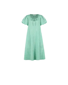 ANGEL LINEN MAXI DRESS GREEN MARLE