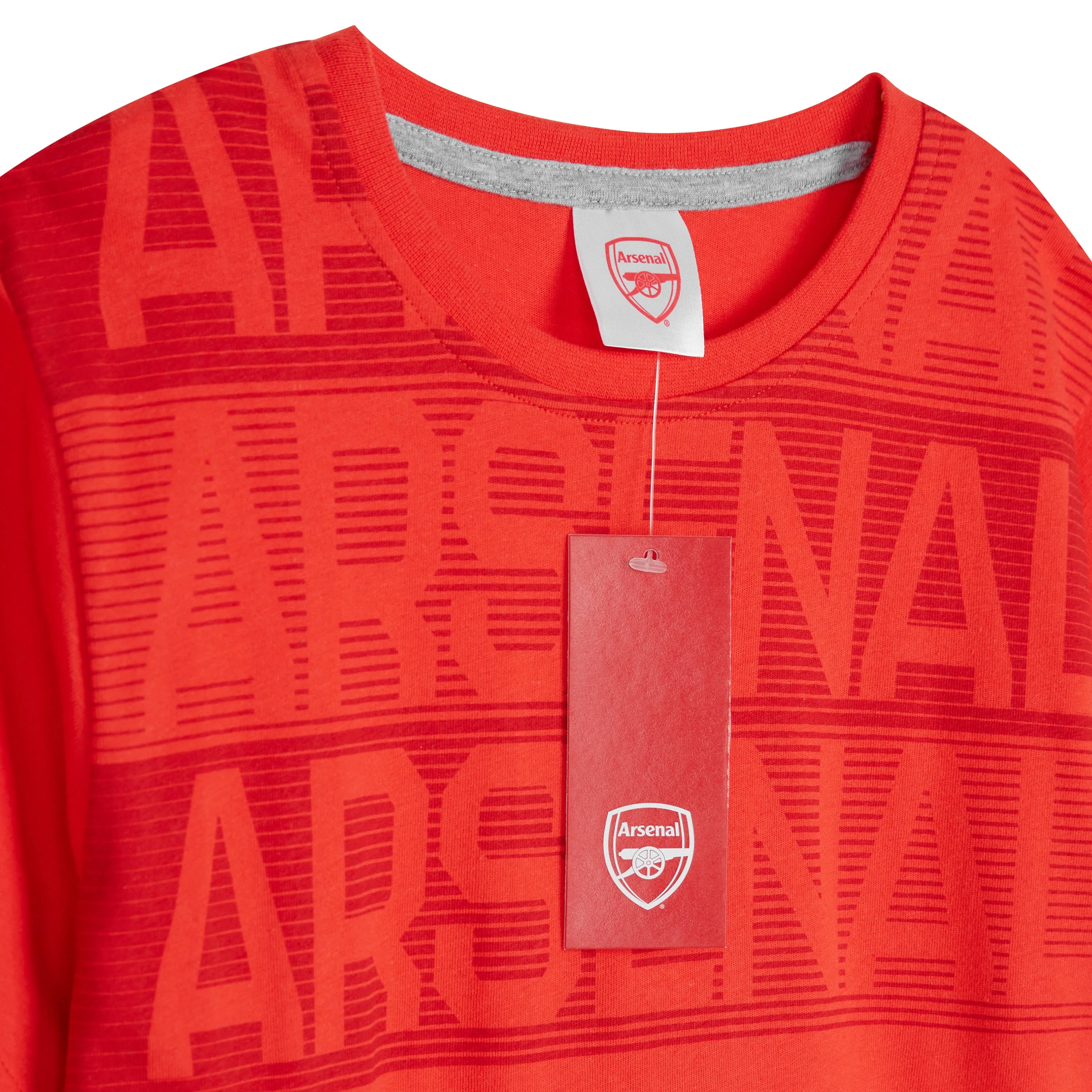 Arsenal F.C. Boys Pyjamas Set - Nightwear PJs for Kids - RED & GREY