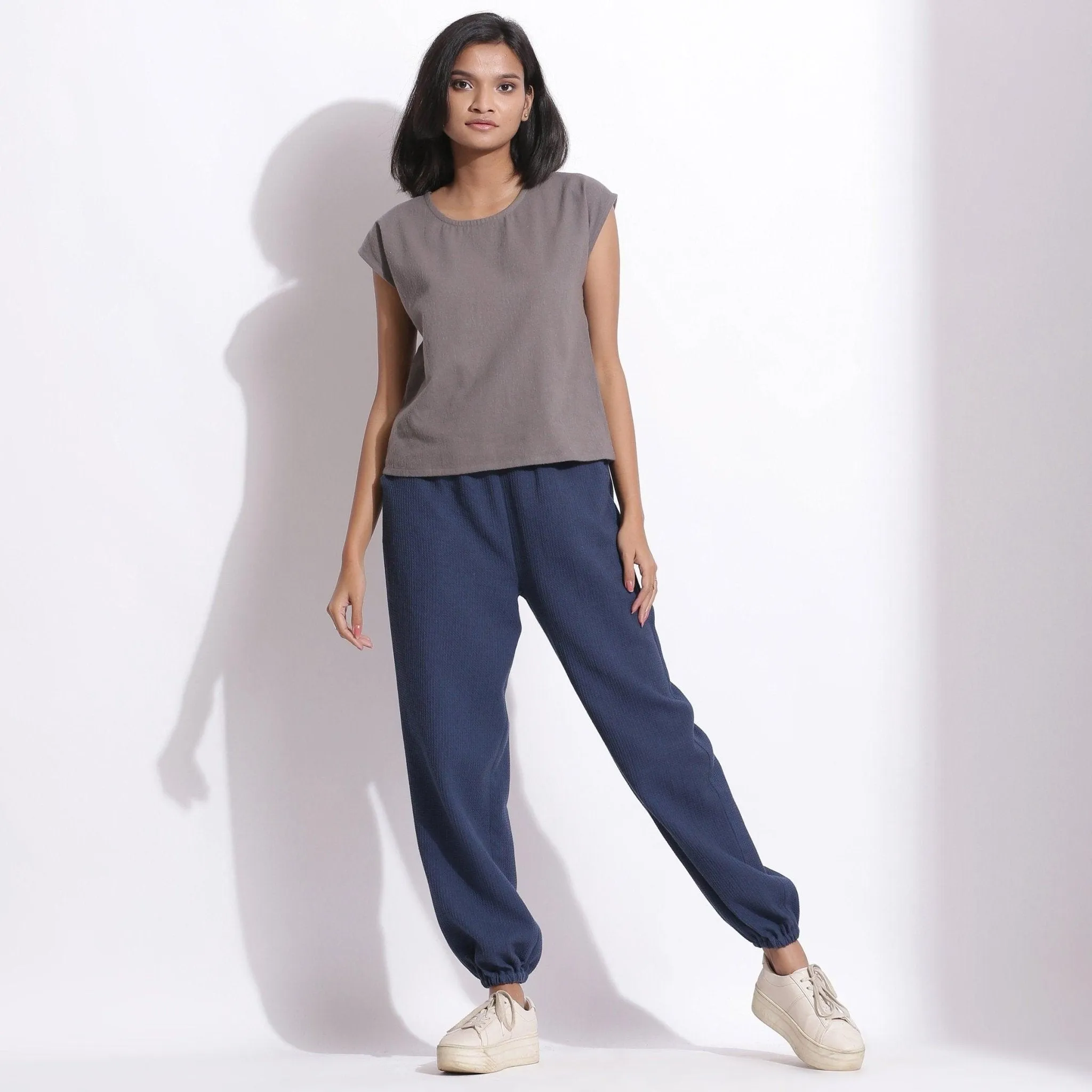 Ash Grey Warm Cotton Flannel Essential Top