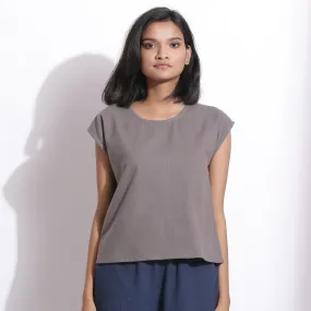 Ash Grey Warm Cotton Flannel Essential Top