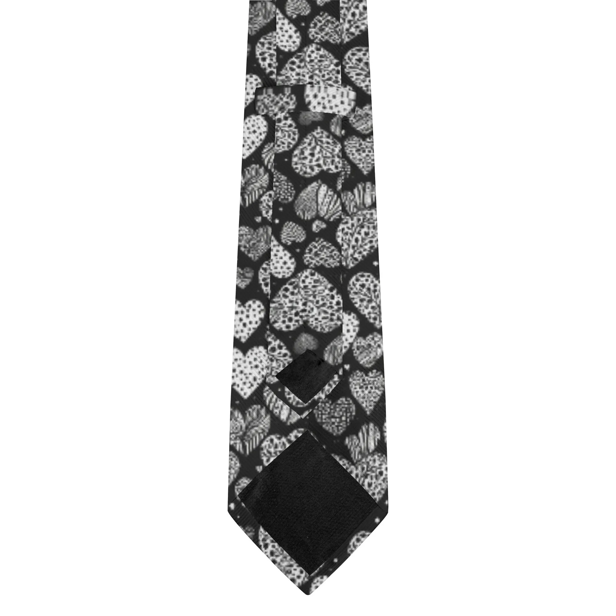 Black and White Hearts Necktie