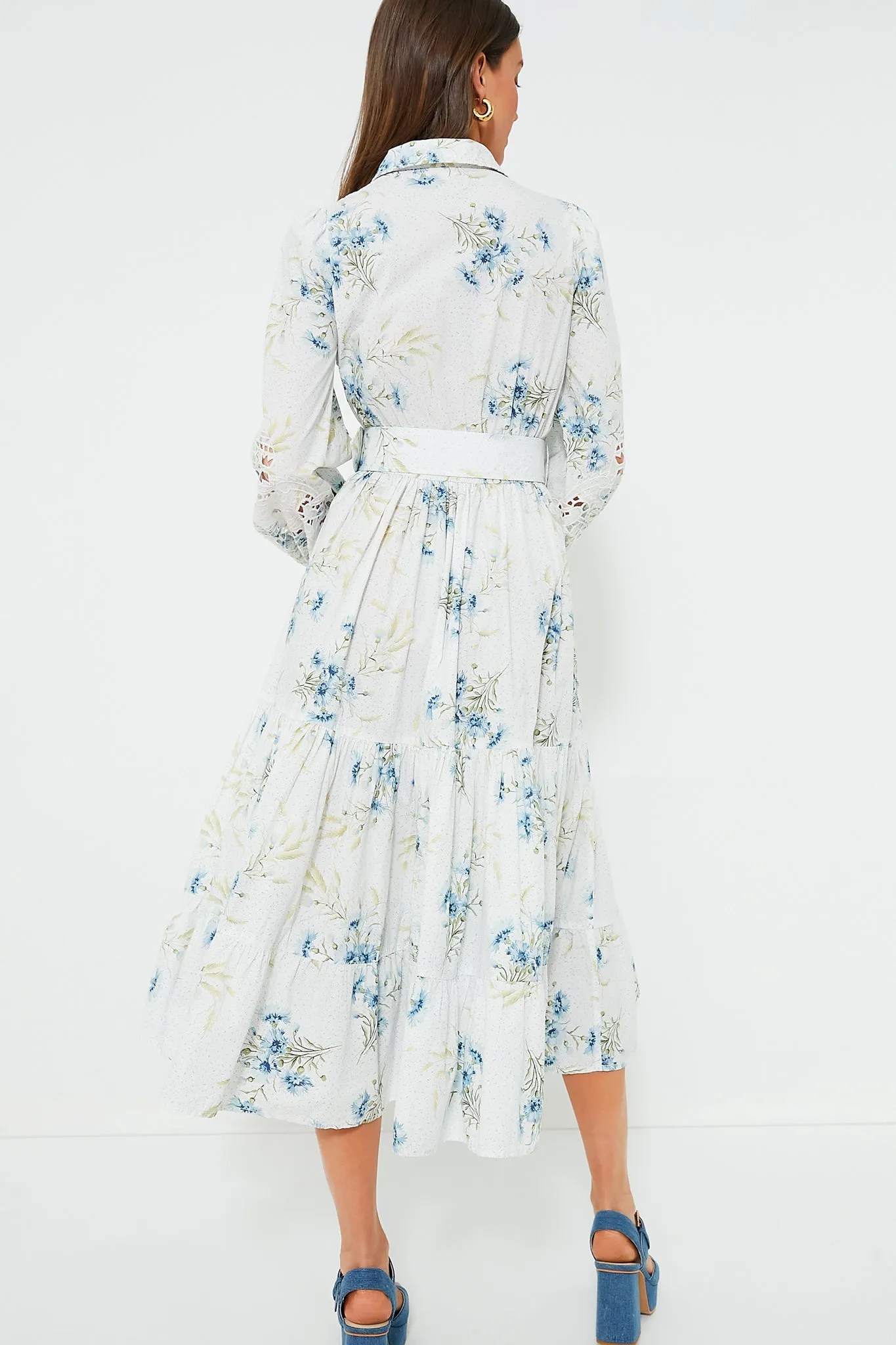 Blue Field Poplin Maxi Dress