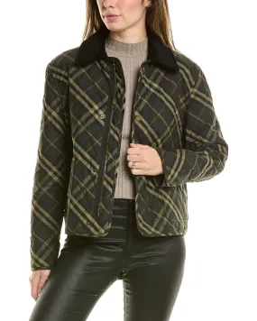 Burberry Cropped Check Quilted Barn Jacket