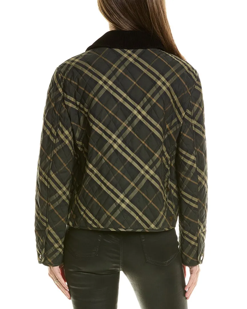 Burberry Cropped Check Quilted Barn Jacket