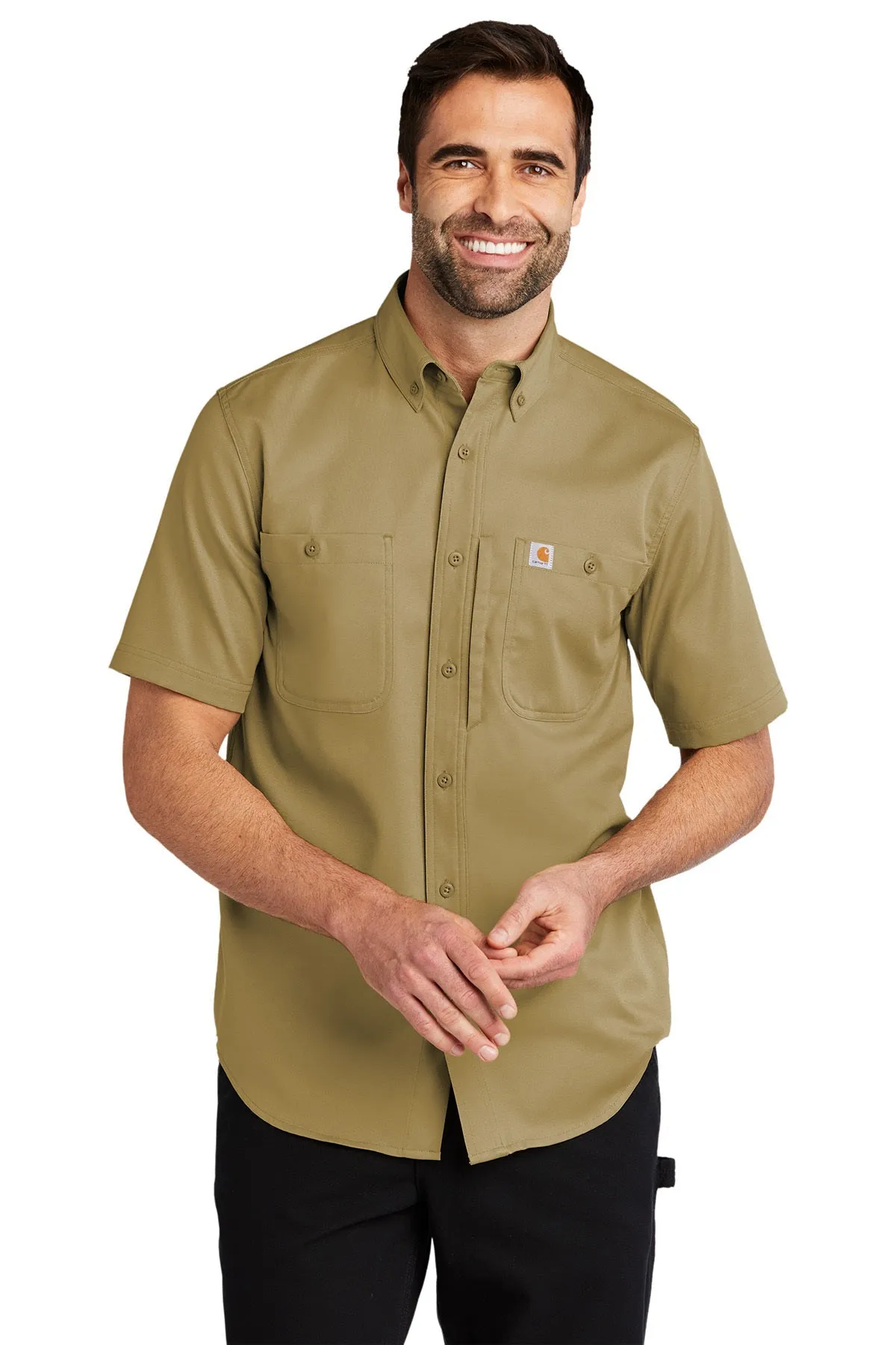 Carhartt Rugged Series Short Sleeve Custom Shirts, Dark Khaki