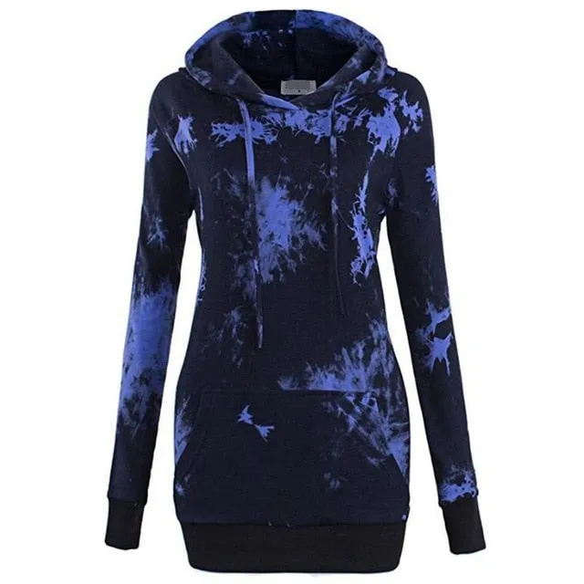 Casual Splash Printed Hooded Sweatshirts