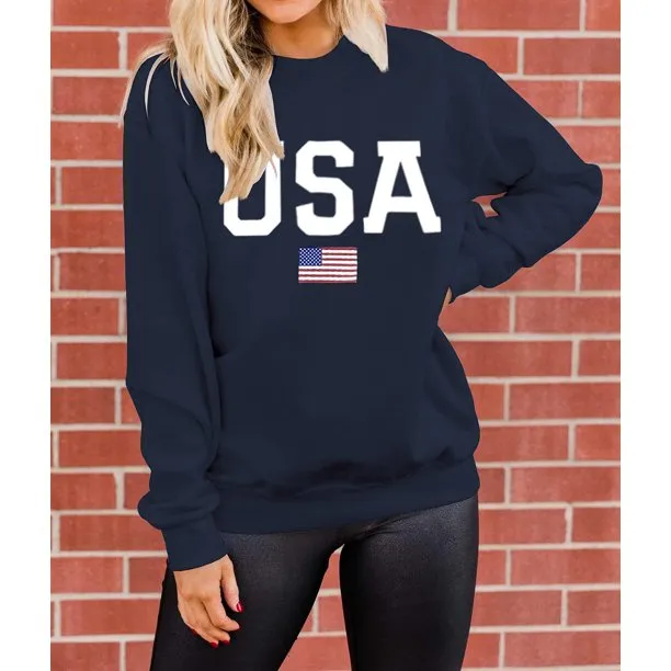 Casual Womens Sweatshirts Long Sleeve Graphic T-Shirts