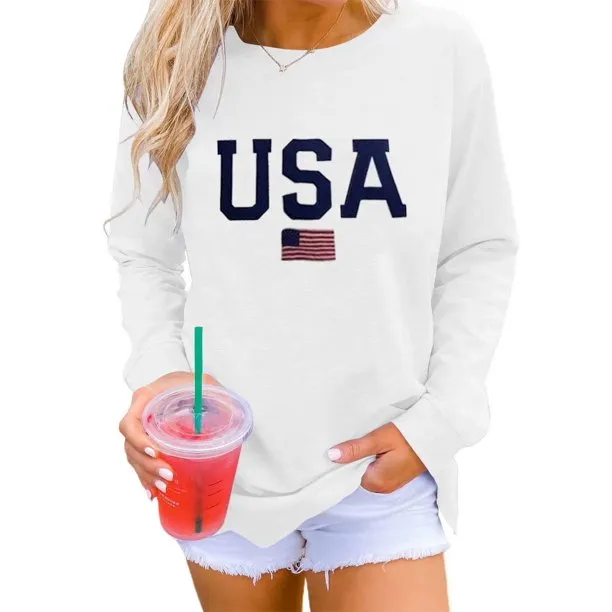 Casual Womens Sweatshirts Long Sleeve Graphic T-Shirts