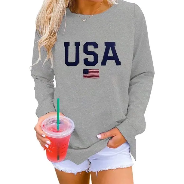 Casual Womens Sweatshirts Long Sleeve Graphic T-Shirts