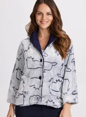 Cat Print Plush Shacket