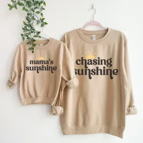 Chasing Sunshine & Mama's Sunshine Matching Sand Sweatshirts