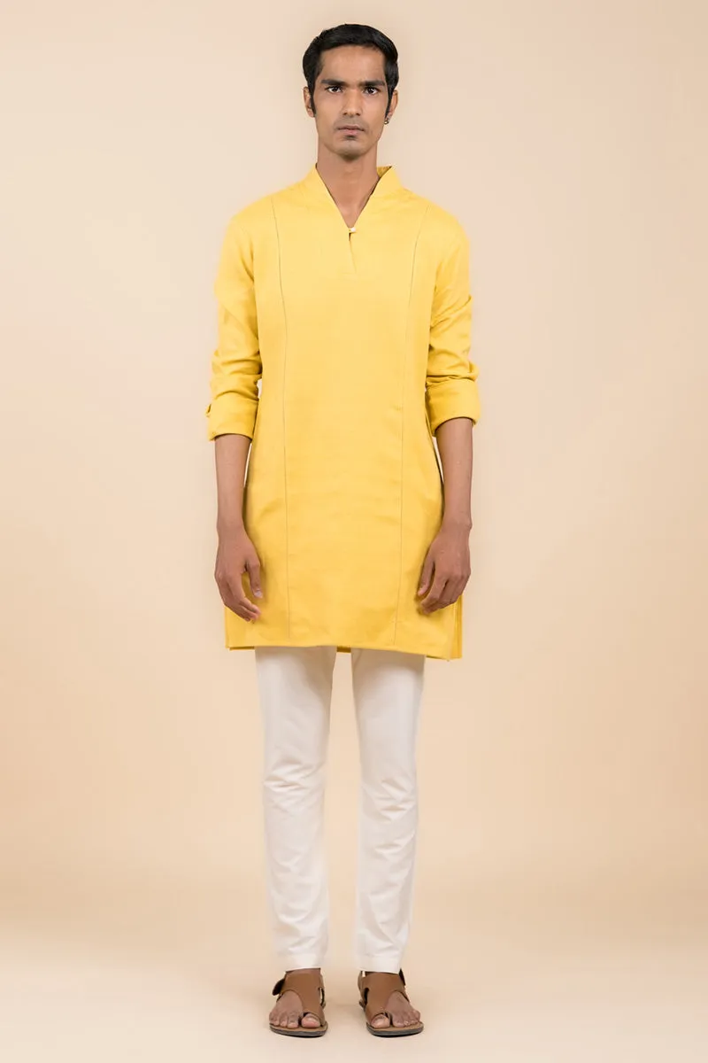 Classic Yellow Cotton Kurta