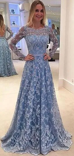 Clearance Charming Lace Patchwork Backless Long Sleeve Long Party Wedding Dress