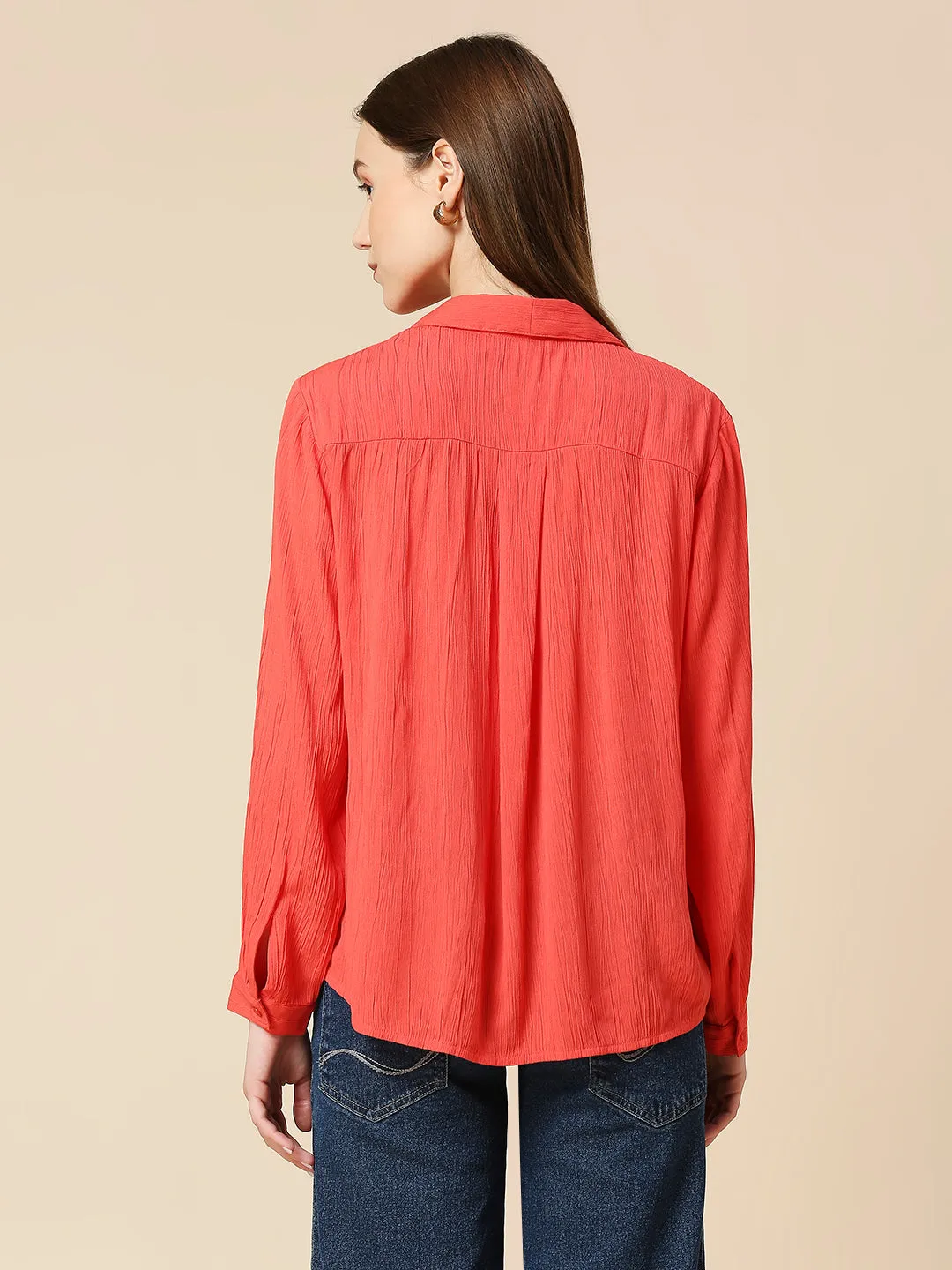 CRINKLE RAYON ESSENTIAL SHIRT