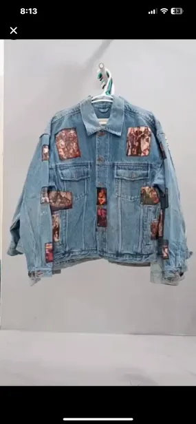 Custom handpick Reworked music patch men denim jackets