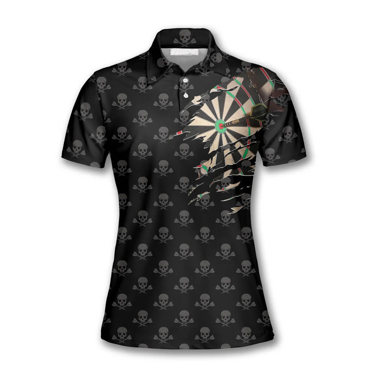 Darts Skull Crossed Pattern Custom Darts Shirts for Women