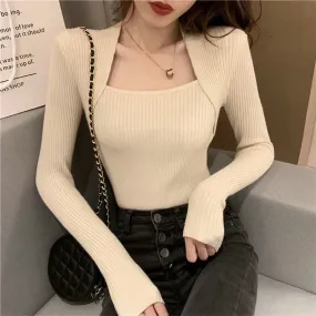 Dasha sweater with square neckline