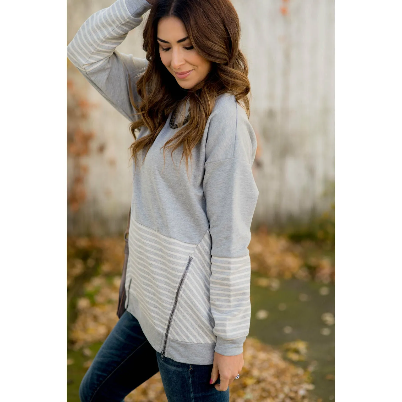 Day to Day Striped & Chevron Sweatshirt