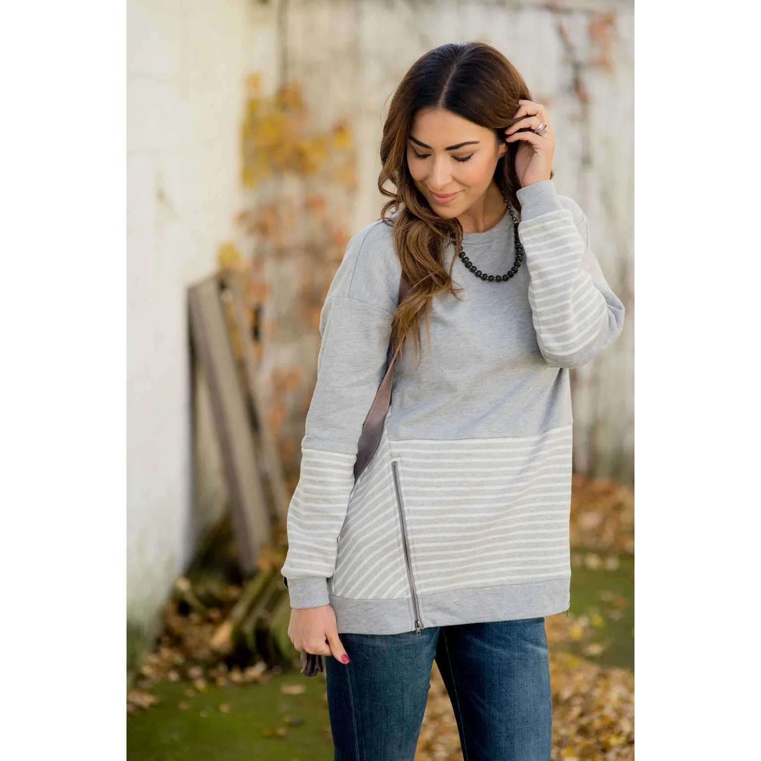 Day to Day Striped & Chevron Sweatshirt