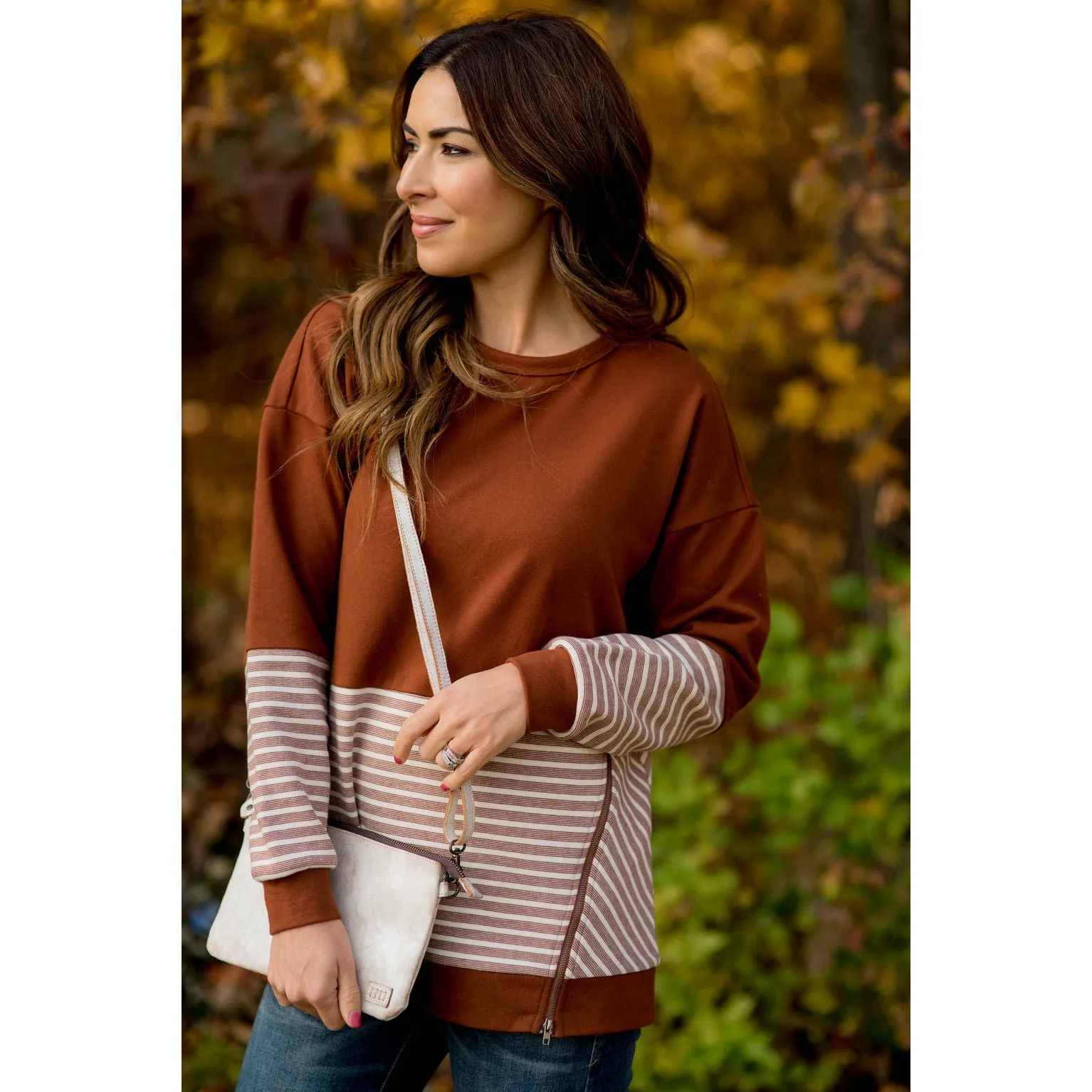 Day to Day Striped & Chevron Sweatshirt