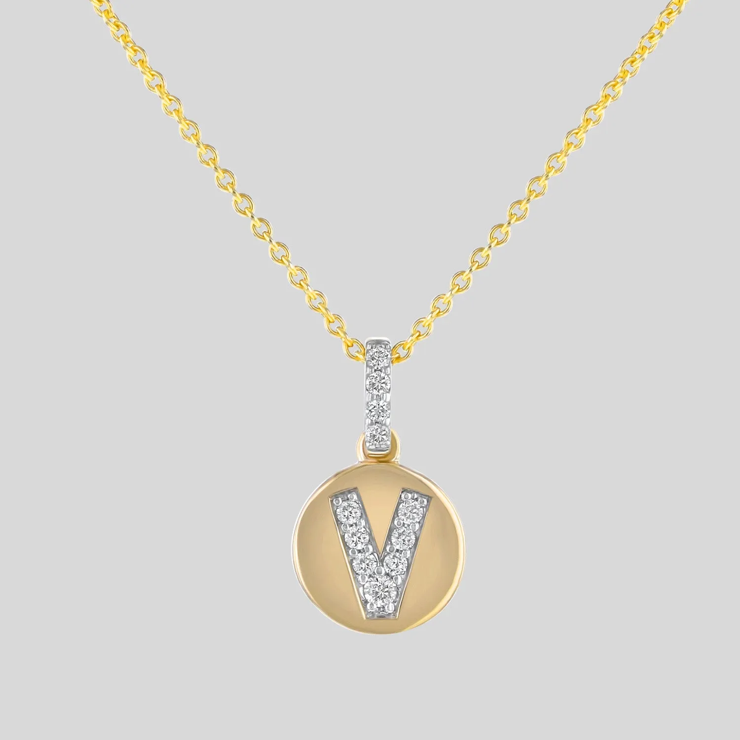 Diamond Initial Pendant without the 18k Gold Chain