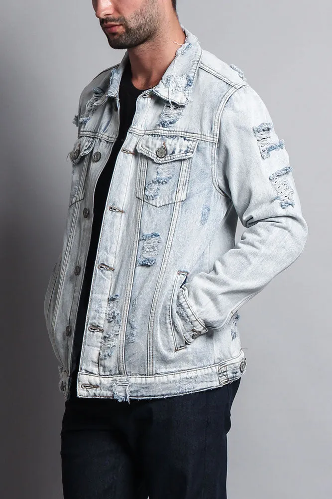 Distressed Faded Denim Jacket