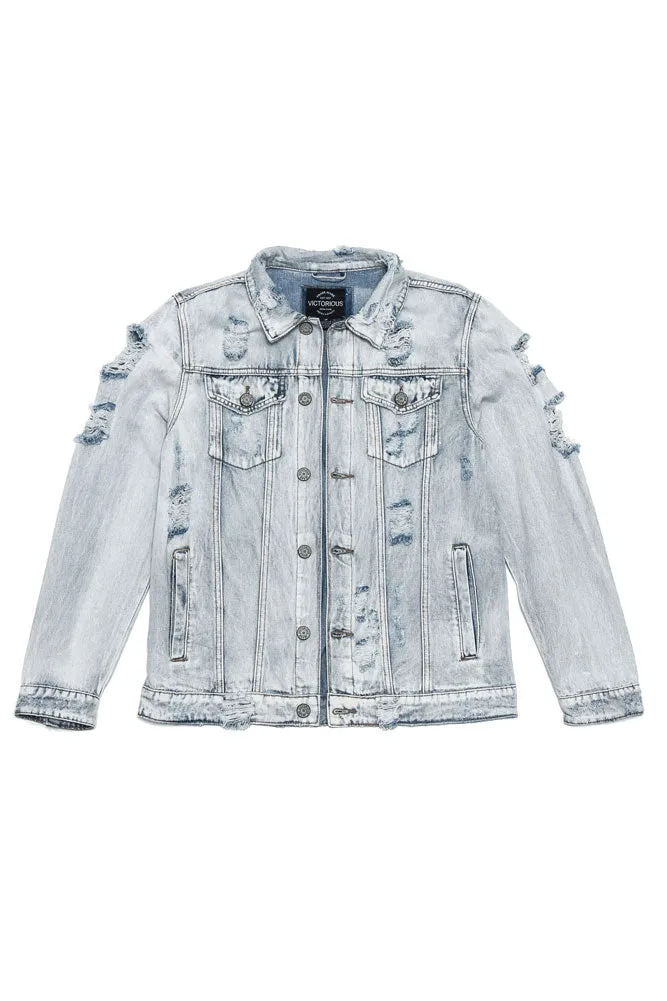 Distressed Faded Denim Jacket