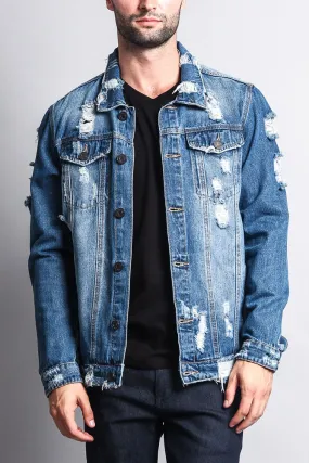 Distressed Faded Denim Jacket