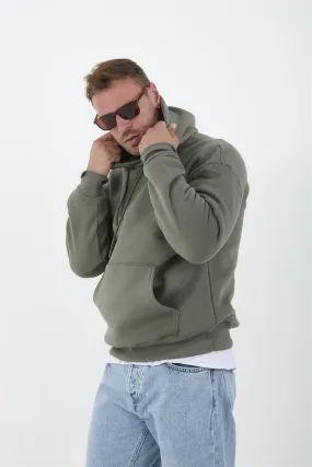 erkek oversize kapüşonlu kanguru cepli sweatshirt