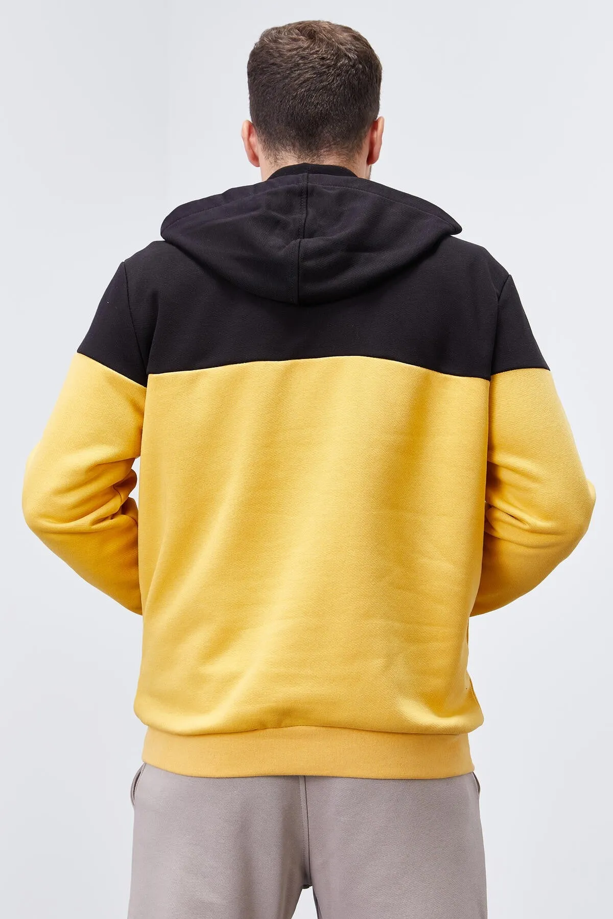 erkek yarim fermuar standart kalip kapüşonlu sweatshirt - 88033