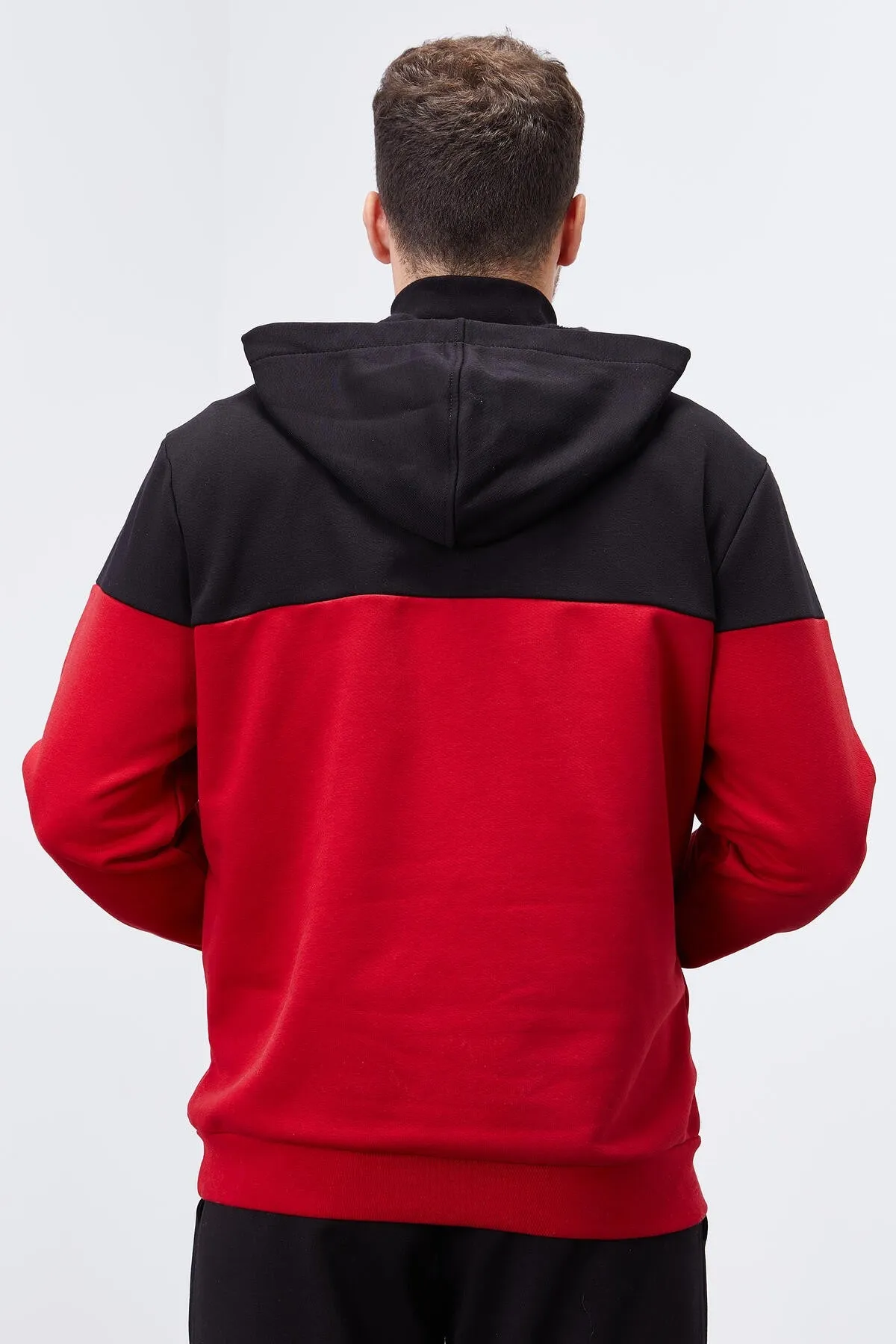 erkek yarim fermuar standart kalip kapüşonlu sweatshirt - 88033