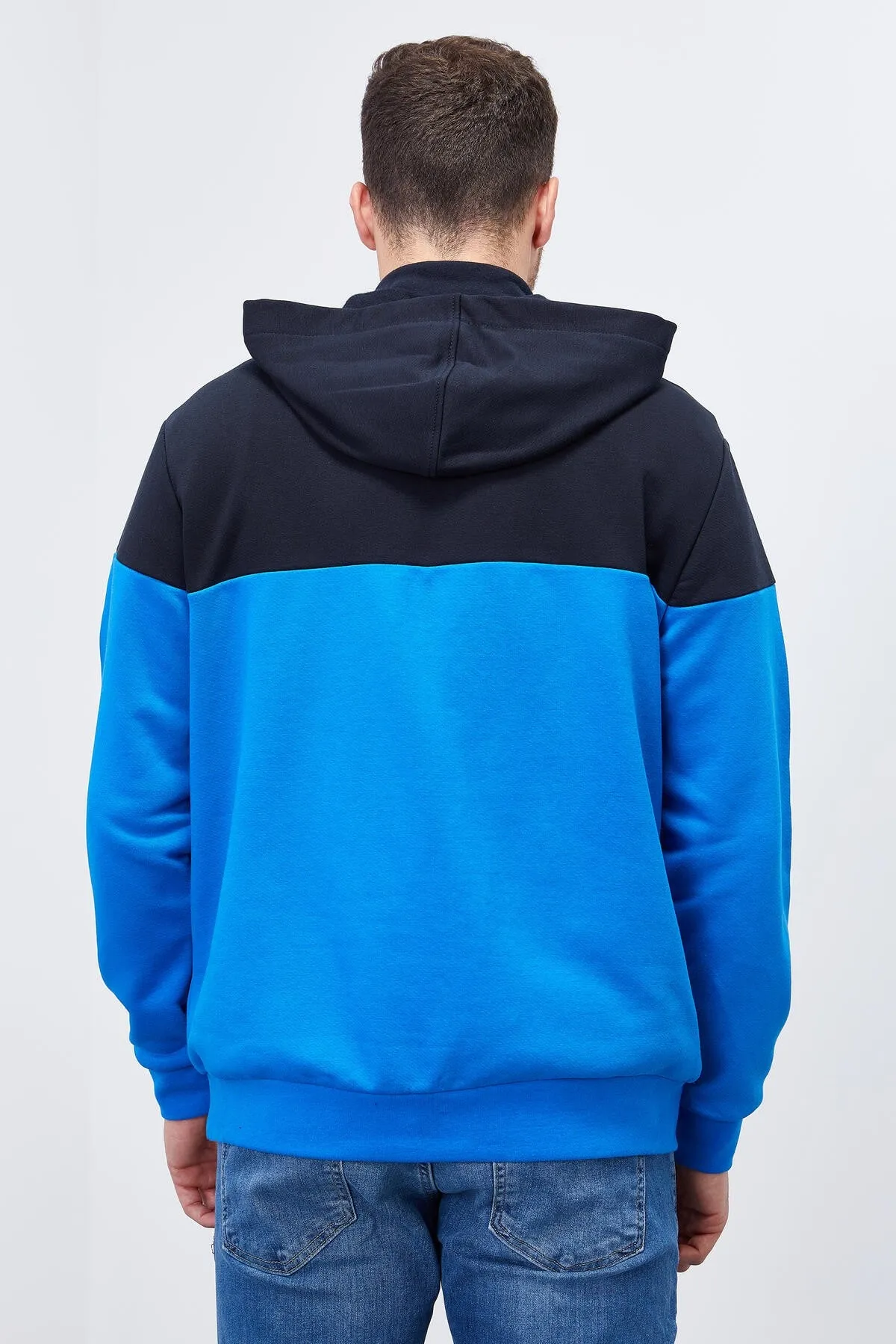 erkek yarim fermuar standart kalip kapüşonlu sweatshirt - 88033