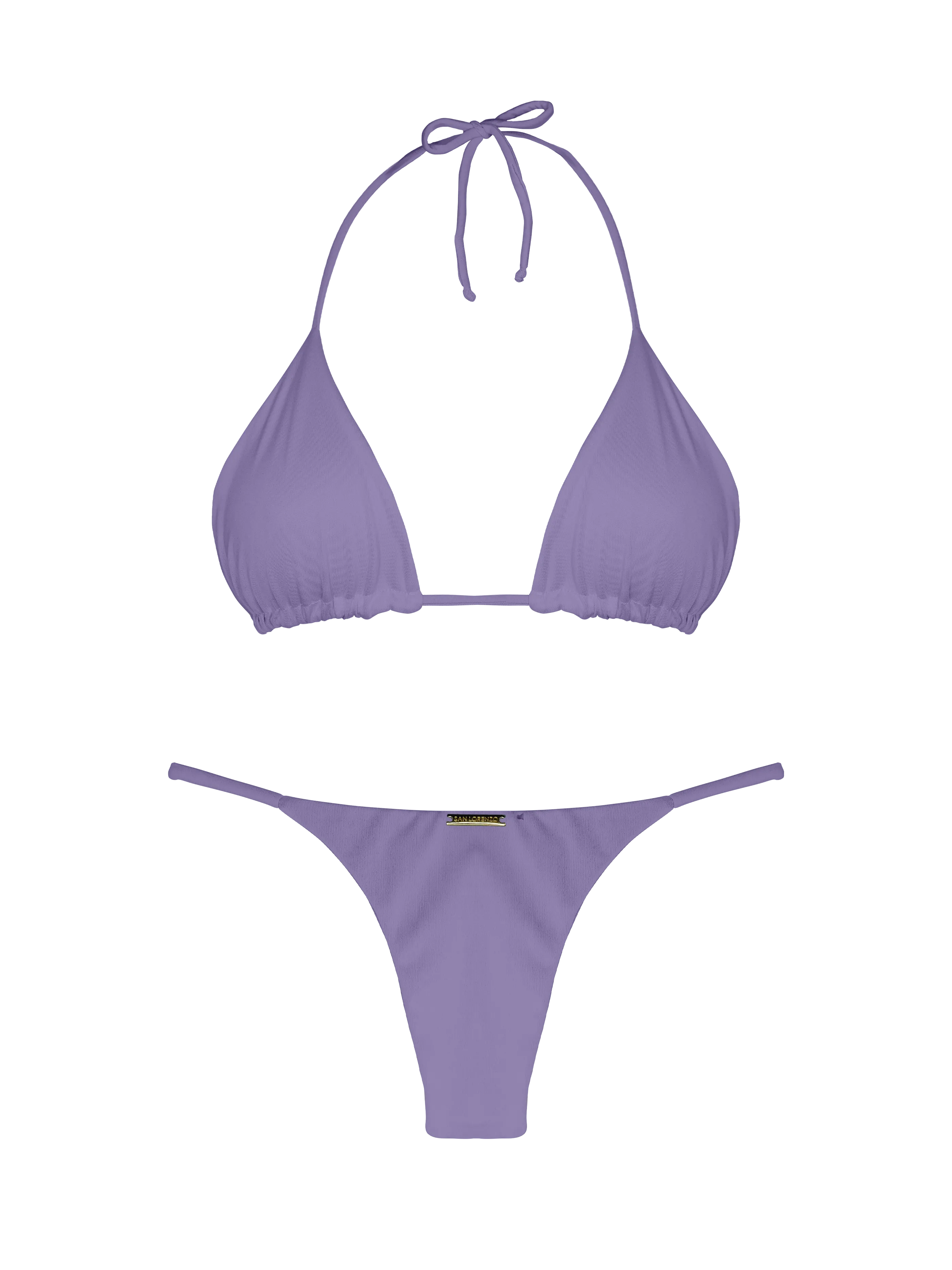 Essential Solids Gray Violet Thin Brief Bikini Bottom