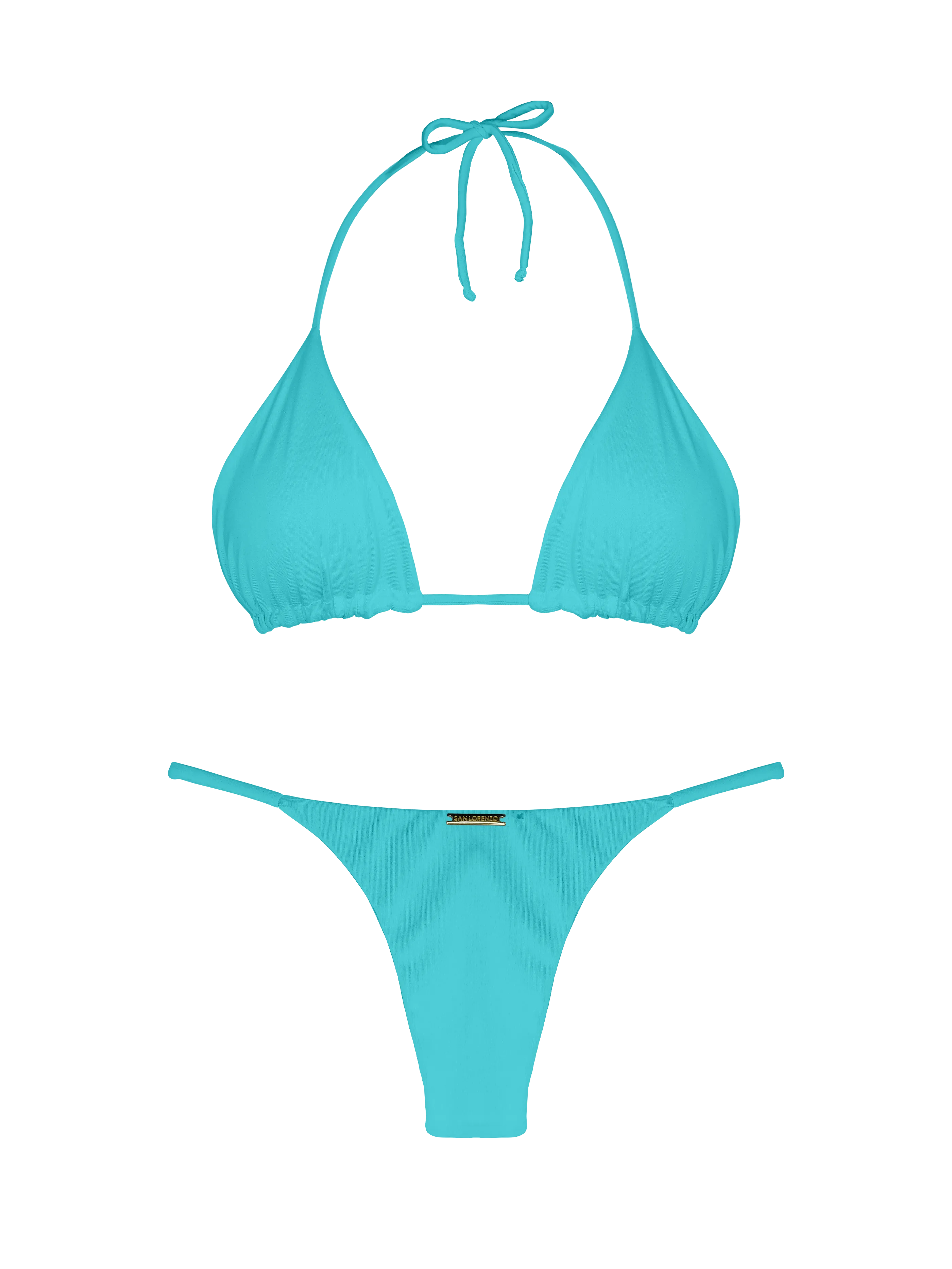 Essential Solids Oceanic Turquoise Thin Brief Bikini Bottom