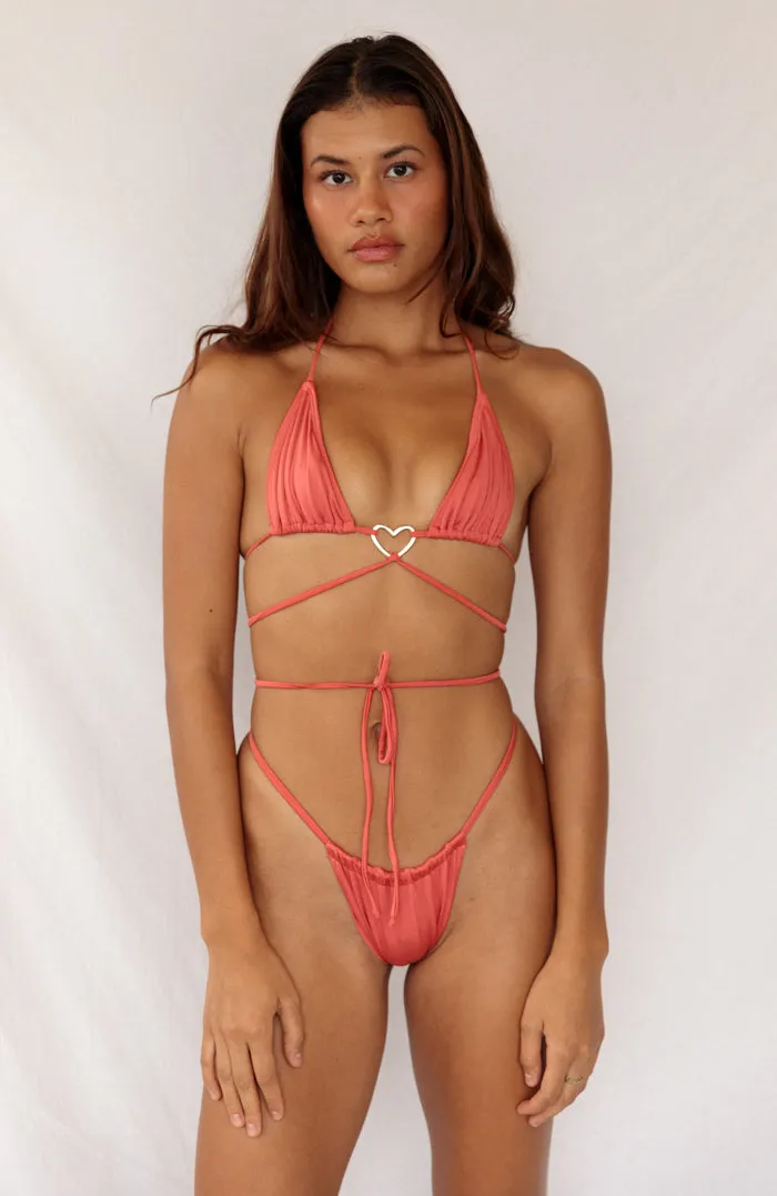 Essential Solids Sunset Blaze Multi String Ring Bikini Top