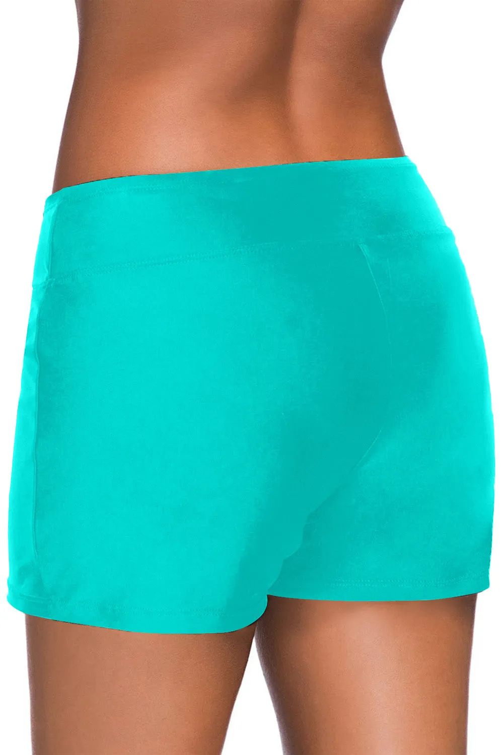 Eyelets Waistband Swim Boyshorts