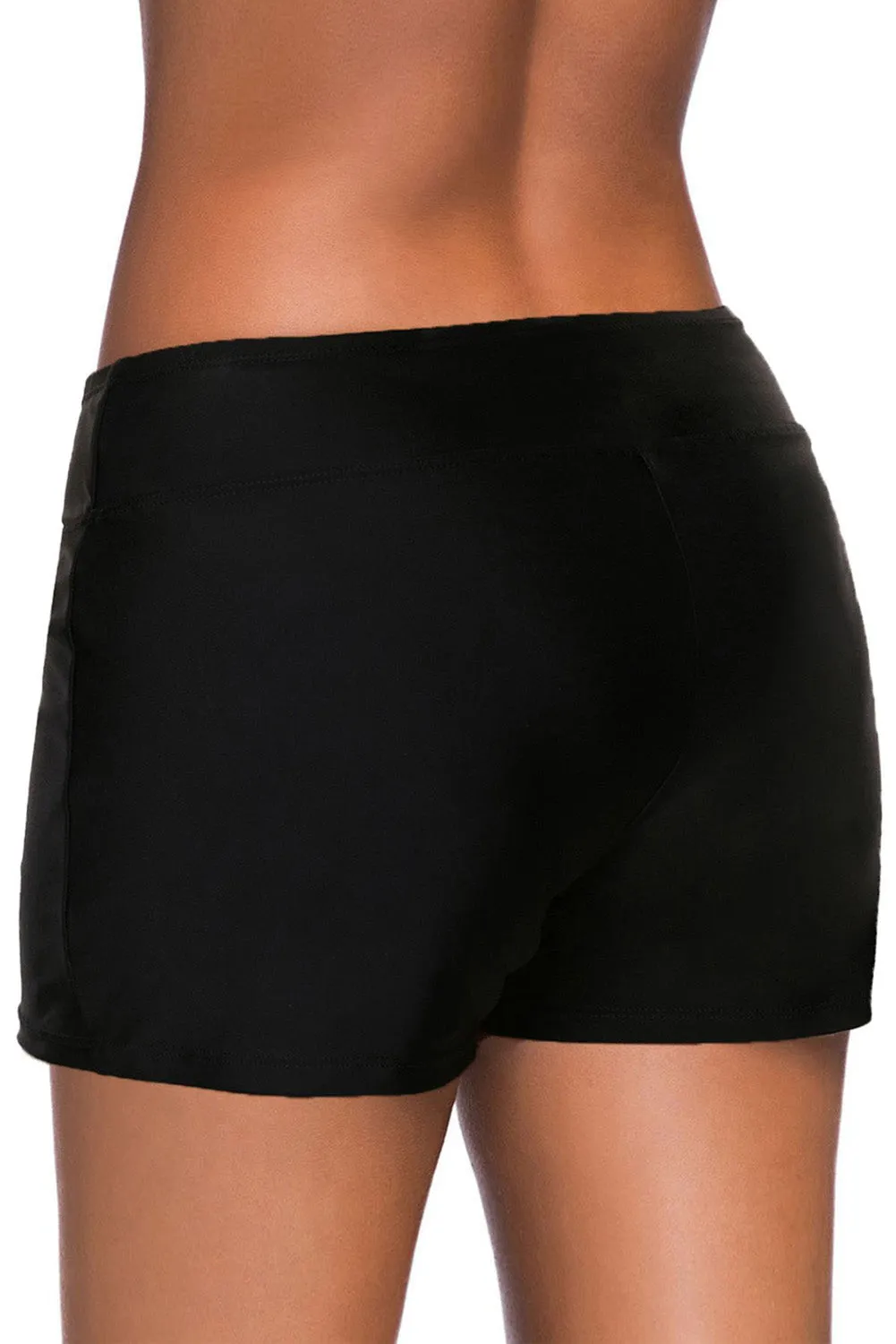 Eyelets Waistband Swim Boyshorts