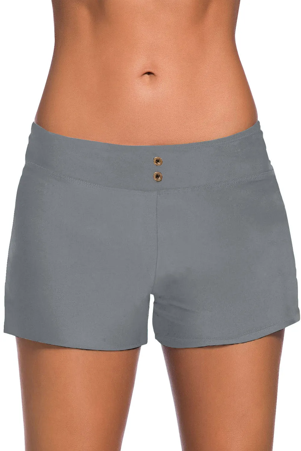 Eyelets Waistband Swim Boyshorts