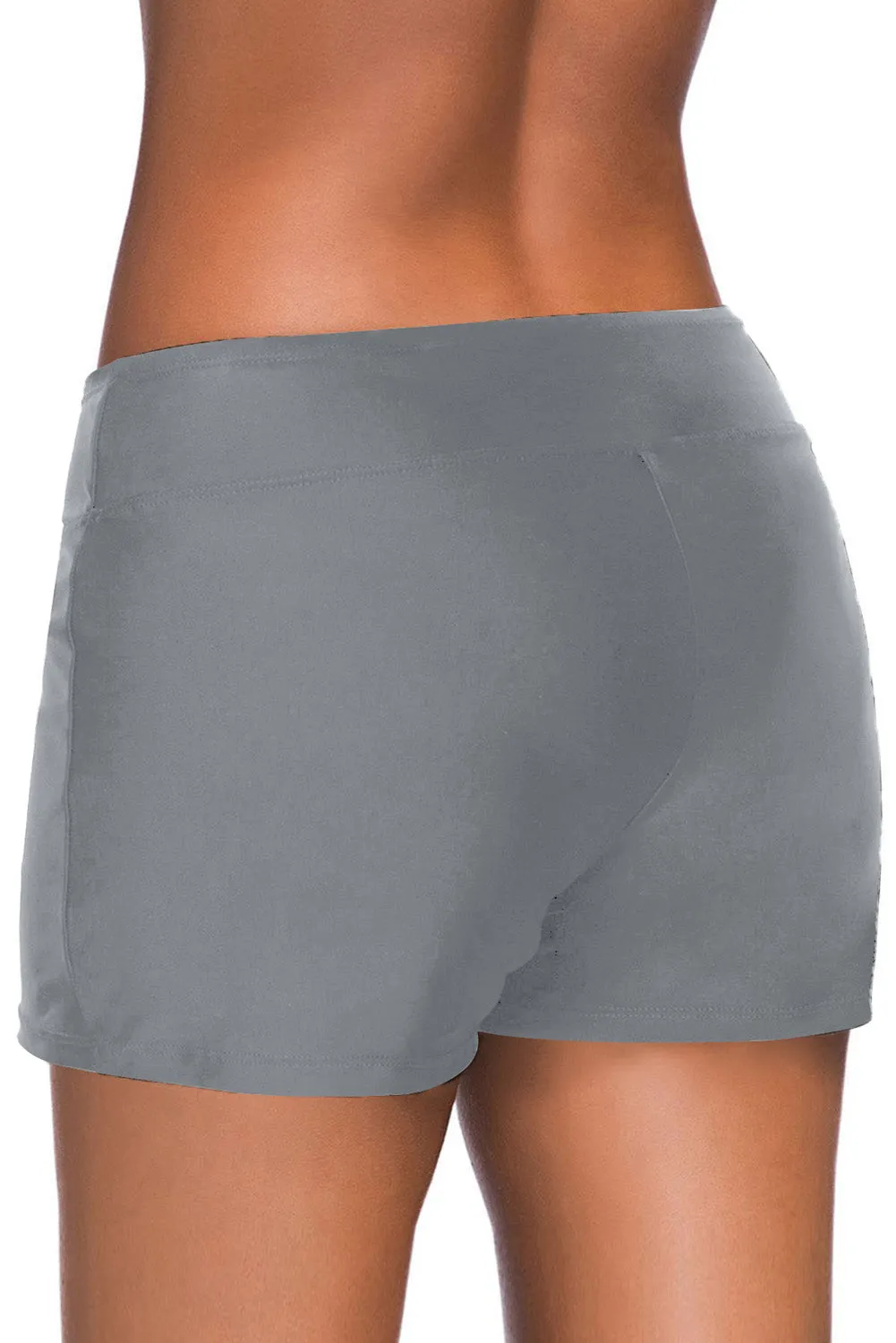 Eyelets Waistband Swim Boyshorts