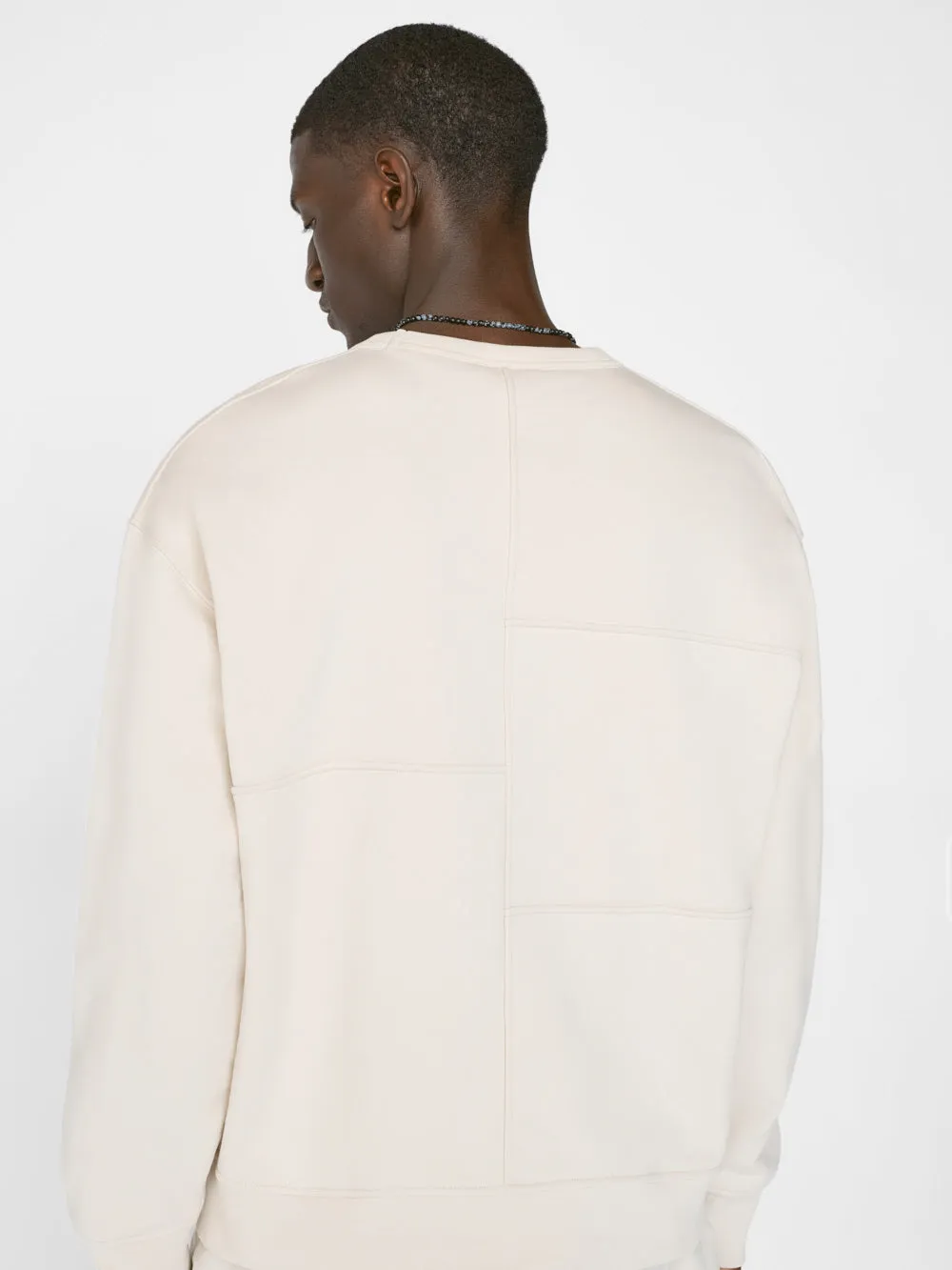 FRAME Embossed Crewneck -- White Beige