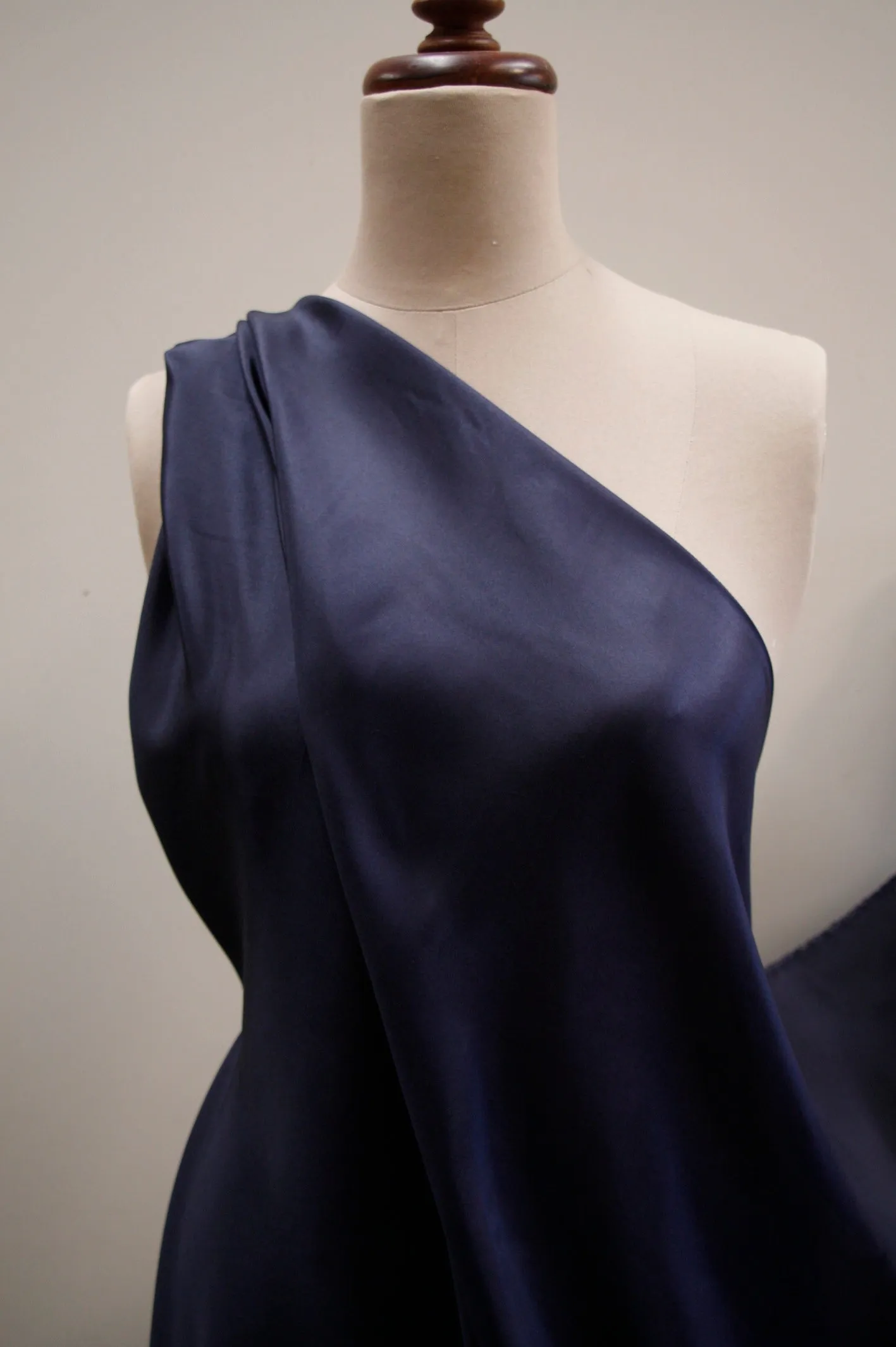 French Navy Silk Habutai