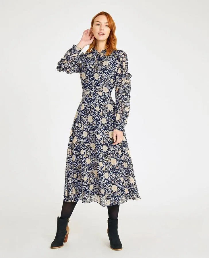 Frilled Garden Print Dress