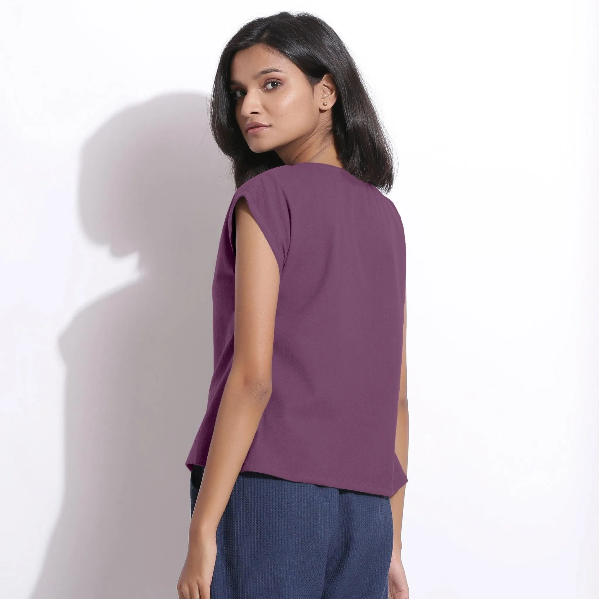 Grape Wine Warm Cotton Flannel Essential Top