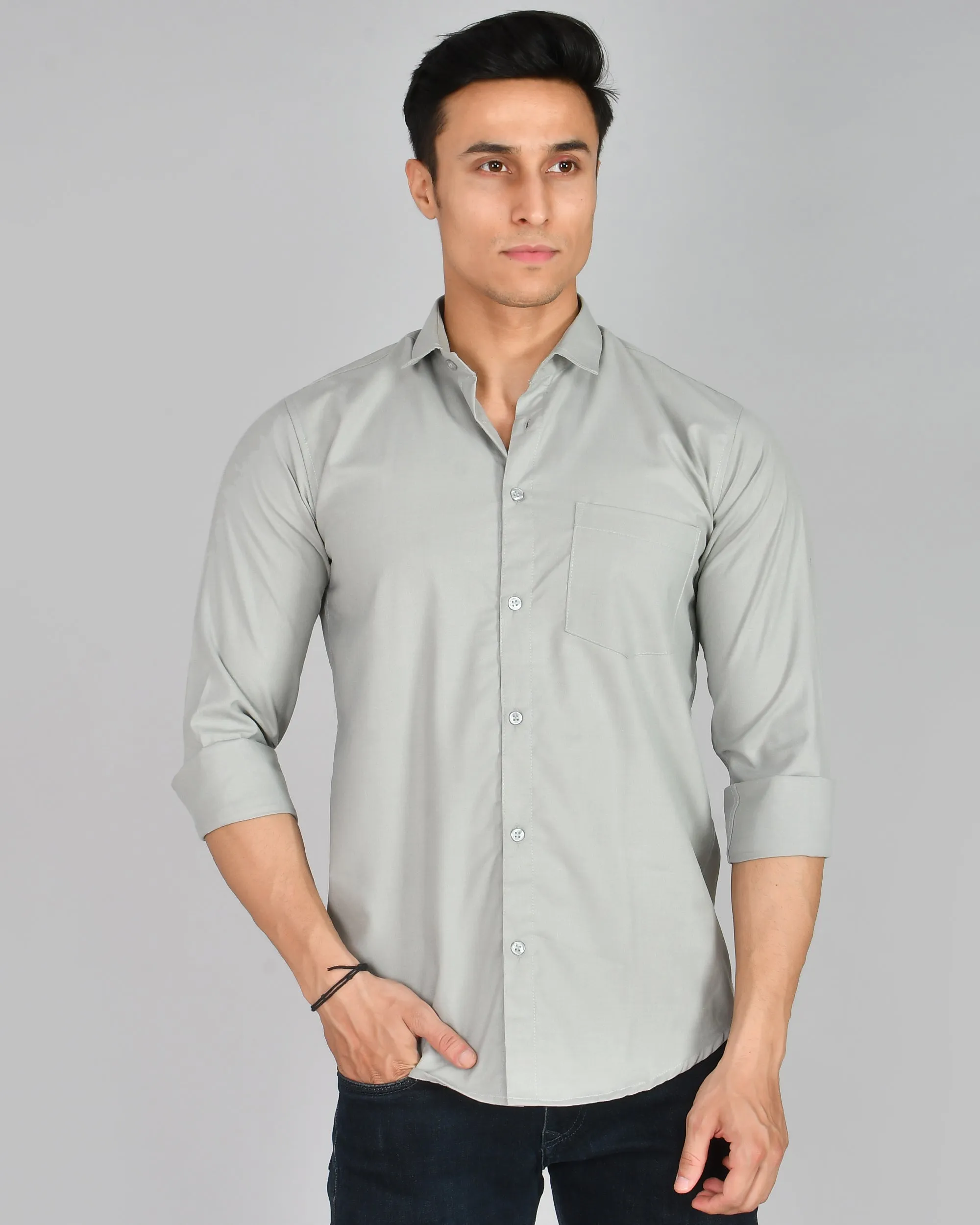 Grey Formal Cotton Shirt